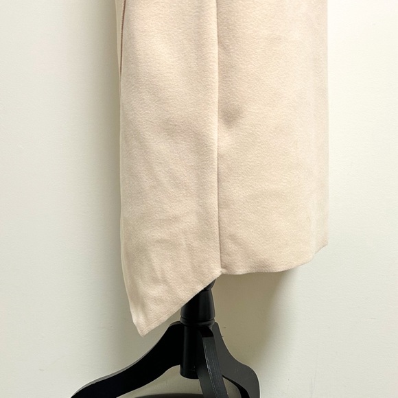 Zara Ivory Felted Pull On Elastic Waistband Asymmetrical Midi Skirt Small NWT - Picture 6 of 14